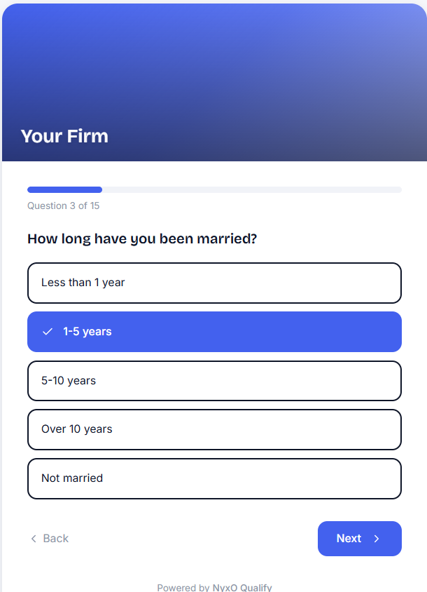 Branched question, only divorce flow sees this